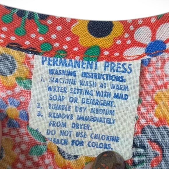 60s 70s Boho Tie-back Peasant Tunic ~ Girls Size 8 ~ Groovy print - Picture 7 of 7